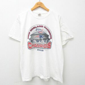 XL/古着 半袖 ビンテージ Tシャツ メンズ 00s NFL ニューイングランドペイトリオッツ 大きいサイズ コットン クルーネック 白 ホワイト