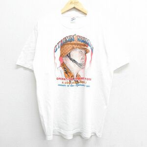 XL/古着 半袖 ビンテージ Tシャツ メンズ 90s ストーミンノーマン 湾岸戦争 クルーネック 白 ホワイト spe 23jul08 中古