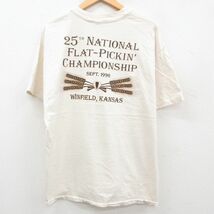 XL/古着 ヘインズ 半袖 ビンテージ Tシャツ メンズ 90s WINFIELD 大きいサイズ コットン クルーネック 生成り 23jul17 中古_画像1