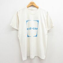 L/古着 半袖 ビンテージ Tシャツ メンズ 90s EZEM ピクニック クルーネック 白 ホワイト 23jul24 中古_画像1