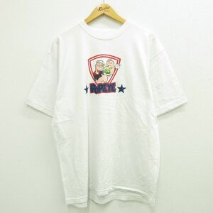 XL/古着 半袖 ビンテージ Tシャツ メンズ 00s ポパイ クルーネック 白 ホワイト spe 23jul21 中古