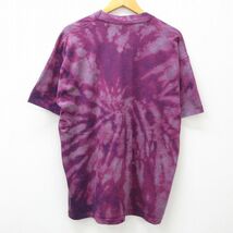 XL/古着 半袖 ビンテージ Tシャツ メンズ 90s ナース 注射器 クルーネック 紫 パープル ブリーチ加工 23jul28 中古_画像2