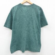 XL/古着 半袖 ビンテージ Tシャツ メンズ 90s LURAY CAVERNS VIRGINIA 総柄 大きいサイズ クルーネック 緑他 グリーン 23aug29 中古_画像2