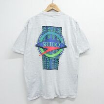 XL/古着 スピード 半袖 ビンテージ Tシャツ メンズ 90s ビッグロゴ 大きいサイズ クルーネック 薄グレー 霜降り 23sep01 中古_画像1