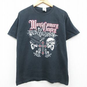 L/古着 半袖 ビンテージ ロック バンド Tシャツ メンズ 00s モンゴメリージェントリー コットン クルーネック 黒 ブラック 23apr04 中