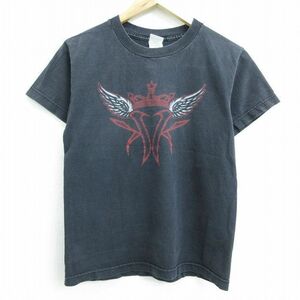 S/古着 半袖 ビンテージ バンド Tシャツ キッズ ボーイズ 子供服 00s コットンマウスキングス コットン クルーネック 黒 ブラック 21au