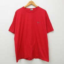 XL/古着 リーボック 半袖 ビンテージ Tシャツ メンズ 90s ワンポイントロゴ 大きいサイズ コットン クルーネック 赤 レッド 23apr27 中_画像1