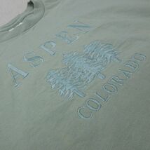 XL/古着 半袖 ビンテージ Tシャツ メンズ 00s ASPEN コロラド 木 刺繍 大きいサイズ コットン クルーネック 薄緑 グリーン 23apr27 中_画像2