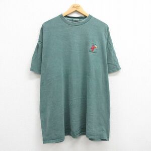 XL/古着 オニータ ONEITA 半袖 ビンテージ Tシャツ メンズ 00s ロブスター ビール 大きいサイズ コットン クルーネック 緑系 グリーン