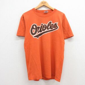 L/古着 マジェスティック 半袖 ビンテージ Tシャツ メンズ 00s MLB ボルチモアオリオールズ ミゲルテハダ 10 コットン クルーネック オ