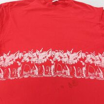 XL/古着 半袖 ビンテージ Tシャツ メンズ 90s ブタ コットン クルーネック 赤 レッド 23may08 中古_画像3