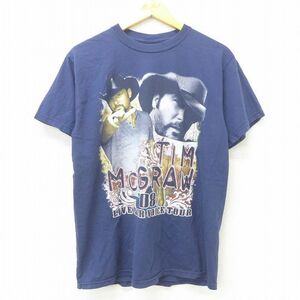 M/古着 半袖 ビンテージ ロック バンド Tシャツ メンズ 00s ティムマグロウ ジェイソンアルディーン HALFWAY TO HAZARD コットン クル