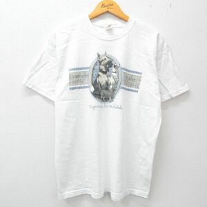 L/古着 半袖 ビンテージ Tシャツ メンズ 00s 犬 Life コットン クルーネック 白 ホワイト spe 23jun07 中古