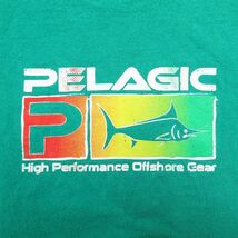 XL/古着 半袖 ビンテージ Tシャツ メンズ 00s カジキマグロ PELAGIC コットン 大きいサイズ クルーネック 緑 グリーン 23jun17 中古_画像3