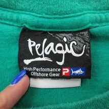 XL/古着 半袖 ビンテージ Tシャツ メンズ 00s カジキマグロ PELAGIC コットン 大きいサイズ クルーネック 緑 グリーン 23jun17 中古_画像4