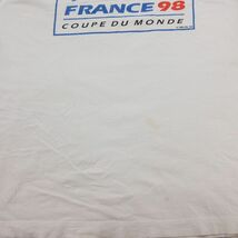 M/古着 アディダス adidas 半袖 ビンテージ Tシャツ メンズ 90s フランス ワールドカップ サッカー コットン クルーネック 白 ホワイト_画像7