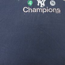 XL/古着 プーマ puma 半袖 ビンテージ Tシャツ メンズ 00s MLB ニューヨークヤンキース 刺繍 大きいサイズ コットン クルーネック 紺_画像6