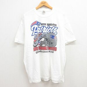 XL/古着 半袖 ビンテージ Tシャツ メンズ 00s NFL ニューイングランドペイトリオッツ 大きいサイズ コットン クルーネック 白 ホワイト