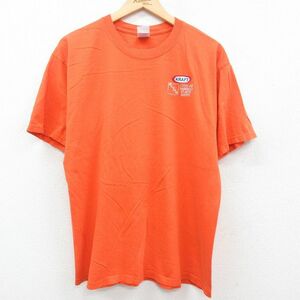 L/古着 半袖 ビンテージ Tシャツ メンズ 00s KRAFT コットン クルーネック オレンジ 23jun29 中古