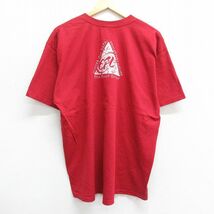 XL/古着 半袖 ビンテージ Tシャツ メンズ 00s ROCK KIDL FM 大きいサイズ コットン クルーネック 赤 レッド 23jul04 中古_画像2