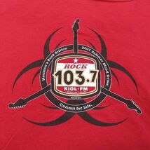 XL/古着 半袖 ビンテージ Tシャツ メンズ 00s ROCK KIDL FM 大きいサイズ コットン クルーネック 赤 レッド 23jul04 中古_画像3