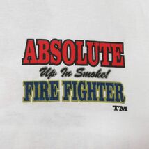 S/古着 半袖 ビンテージ Tシャツ メンズ 90s 消防署 ABSOLUTE クルーネック 白 ホワイト 23aug08 中古_画像3