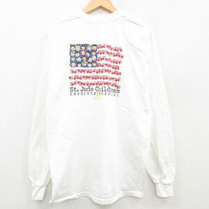 L/古着 長袖 ビンテージ Tシャツ メンズ 00s 手 COUNTRY コットン クルーネック 白 ホワイト 23jun16 中古