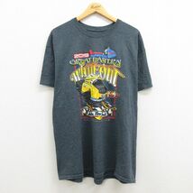 XL/古着 半袖 Tシャツ メンズ Skiboo スノーモービル WHIT OUT クルーネック グレー 霜降り 22aug18 中古_画像1