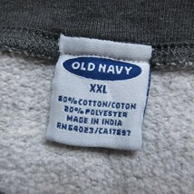 XL/古着 オールドネイビー OLD NAVY 長袖 スウェット メンズ 00s ビッグロゴ 大きいサイズ クルーネック 濃グレー 霜降り 23dec19 中古_画像3