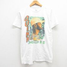 L/古着 半袖 ロック バンド Tシャツ メンズ クインXC2 コットン クルーネック 白 ホワイト 23jul21 中古_画像1