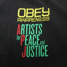 XL/古着 オベイ OBEY 半袖 Tシャツ メンズ ハイチ 子供 クルーネック 黒 ブラック 23jun14 中古_画像4