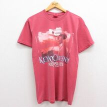 M/古着 半袖 ビンテージ ロック バンド Tシャツ メンズ 00s ケニーチェズニー コットン クルーネック 赤系 レッド 霜降り 22apr13 中古_画像1