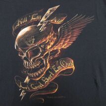 XL/古着 半袖 Tシャツ メンズ スカル 大きいサイズ クルーネック 黒 ブラック 23jul04 中古_画像4