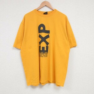 XL/古着 半袖 Tシャツ メンズ エクスプローラーオブシーズ 大きいサイズ コットン クルーネック 黄 イエロー 23aug01 中古