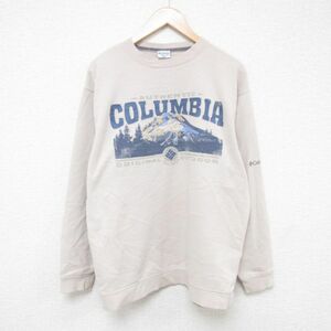 XL/古着 コロンビア Columbia 長袖 ブランド スウェット メンズ 00s 山 クルーネック ベージュ カーキ 23oct20 中古 スエット トレーナ