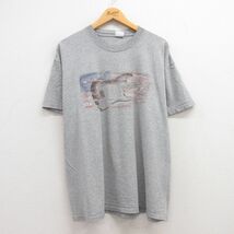 XL/古着 半袖 ビンテージ Tシャツ メンズ 00s ハードロックカフェ ギター 大きいサイズ クルーネック グレー 霜降り 23aug08 中古_画像1