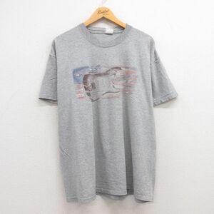 XL/古着 半袖 ビンテージ Tシャツ メンズ 00s ハードロックカフェ ギター 大きいサイズ クルーネック グレー 霜降り 23aug08 中古