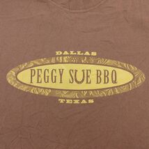 XL/古着 半袖 ビンテージ Tシャツ メンズ 00s ダラス テキサス PEGGY SVE BBQ コットン クルーネック 茶 ブラウン 23aug24 中古_画像3