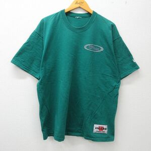 XL/古着 ウィルソン 半袖 ビンテージ Tシャツ メンズ 00s ワンポイントロゴ 大きいサイズ クルーネック 緑 グリーン 23mar23 中古