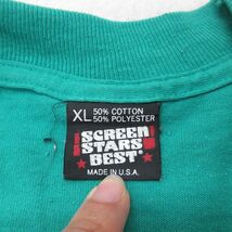 XL/古着 スクリーンスターズ 半袖 ビンテージ Tシャツ メンズ 90s YMCA クルーネック 青緑 23aug31 中古_画像3