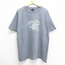 XL/古着 半袖 ビンテージ Tシャツ メンズ 00s Banama Bills ヤシの木 飛行機 コットン クルーネック グレー 23apr27 中古_画像1