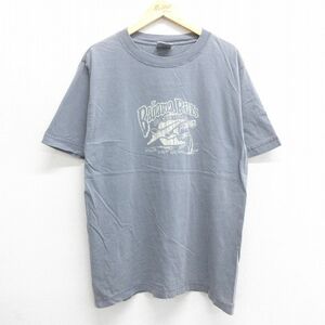 XL/古着 半袖 ビンテージ Tシャツ メンズ 00s Banama Bills ヤシの木 飛行機 コットン クルーネック グレー 23apr27 中古