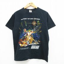 M/古着 半袖 ビンテージ Tシャツ メンズ 00s アニメ ファミリーガイ グリフィン コットン クルーネック 黒 ブラック 23mar29 中古_画像1