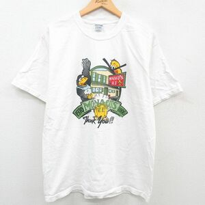 XL/古着 半袖 ビンテージ Tシャツ メンズ 00s 鳥 ビール コットン クルーネック 白 ホワイト 23apr27 中古