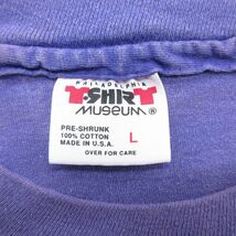 M/古着 半袖 ビンテージ Tシャツ メンズ 90s BACONS コットン クルーネック 紫 パープル 23may11 中古_画像5