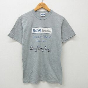 S/古着 ヘインズ 半袖 ビンテージ Tシャツ メンズ 90s Morton スニーカー クルーネック グレー 霜降り 23mar17 中古