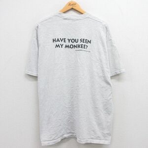 XL/古着 リー Lee 半袖 ビンテージ Tシャツ メンズ 00s MONKEE 大きいサイズ クルーネック 薄グレー 霜降り 23apr08 中古