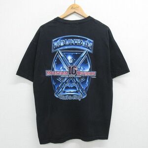 XL/古着 半袖 ビンテージ Tシャツ メンズ 00s マウンテンディビジョン 剣 コットン クルーネック 黒 ブラック 23jun17 中古