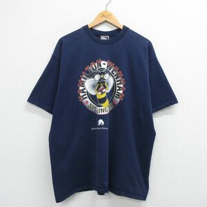 XL/古着 半袖 ビンテージ Tシャツ メンズ 90s ハミルトンウェナム スプリングビー ハチ 大きいサイズ コットン クルーネック 紺 ネイビ