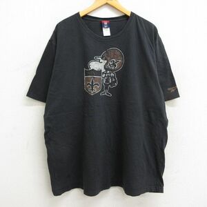 XL/古着 リーボック 半袖 ビンテージ Tシャツ メンズ 00s NFL ニューオーリンズセインツ 大きいサイズ コットン クルーネック 黒 ブラ